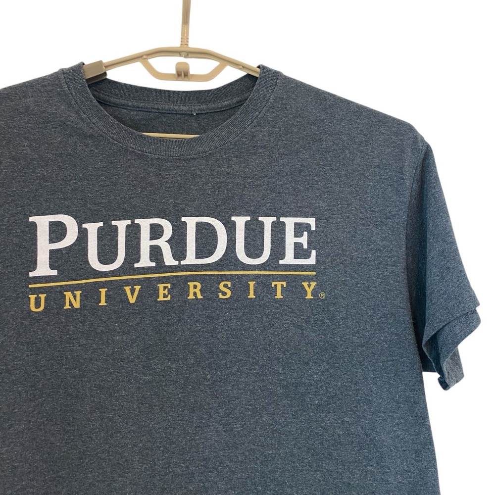 Purdue University‎ T-Shirt College Graphic Tee Short Sleeve Main Gate Grey Large